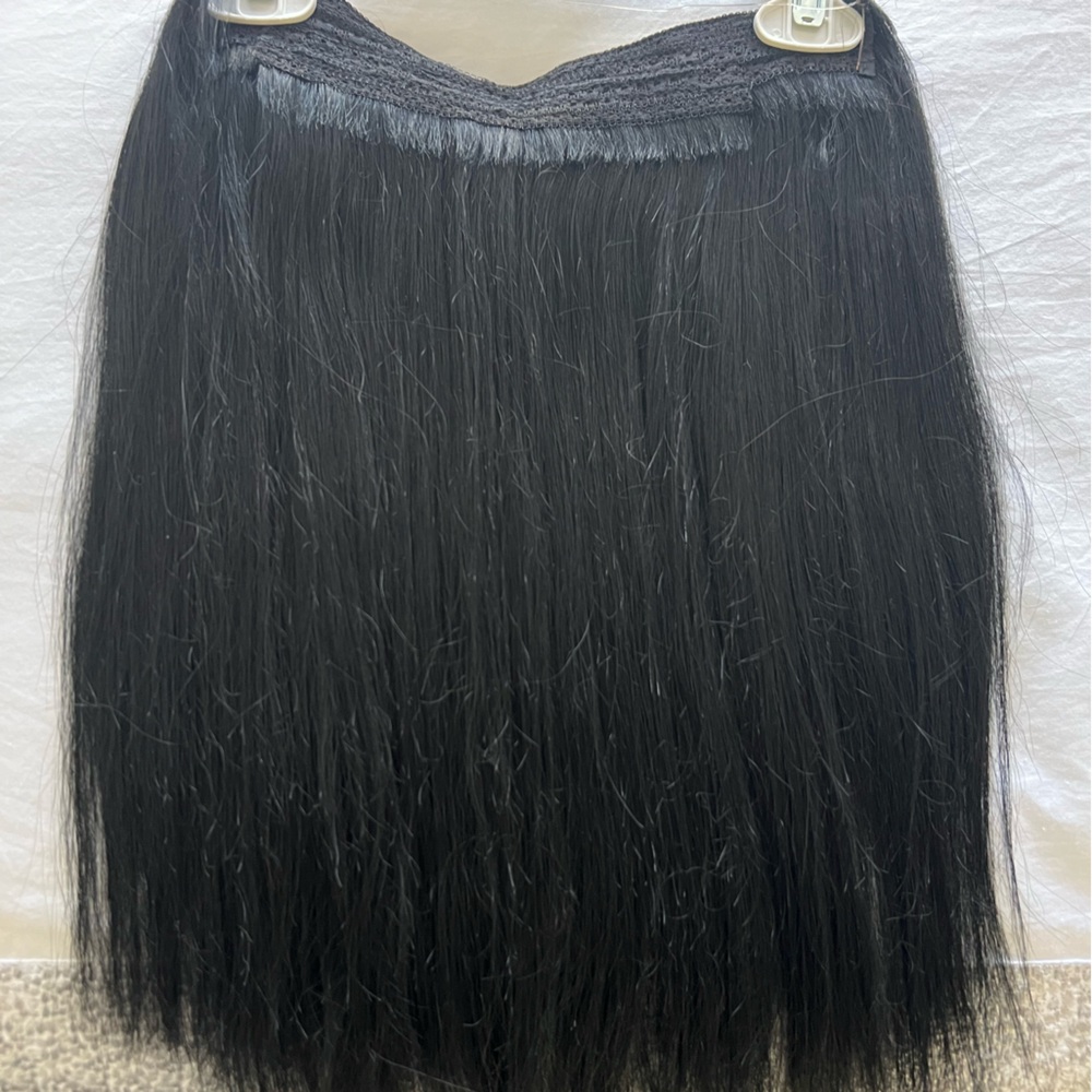 Human hair black extensions